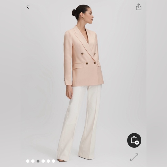 Reiss Elegant Pink Double-Breasted Women's Blazer - Picture 3 of 12